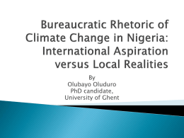 Bureaucratic Rhetoric of Climate Change in Nigeria: International