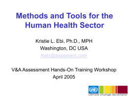 Methods and Tools for the Human Health Sector