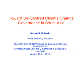 Toward De-Centred Climate Governance in South Asia