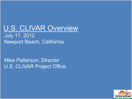 U.S. CLIVAR Summit July 17-20, 2012 Newport Beach, California