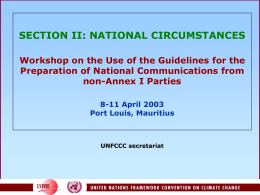 Guidelines for reporting on national circumstances