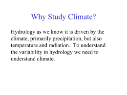 Climate and the Hydrologic Cycle