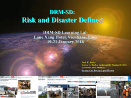 Risk and Disaster Defined