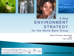 WBG Environment Strategy 2010