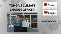 Tonga`s Climate Change Officer - Amelia Ma`afu