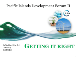 Presentation - Pacific Island Development Forum