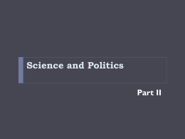 Scientists in the policy process