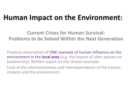 Research: Human impact on the environment