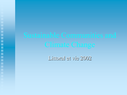 Sustainable communities and climate change