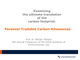 Personal tradable allowances - IUCN Academy of Environmental Law