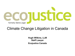 Climate Change Litigation in Canada