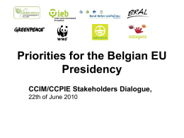 Priorities for the Belgian EU Presidency