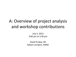 A: Overview of project analysis and workshop - ClimDev