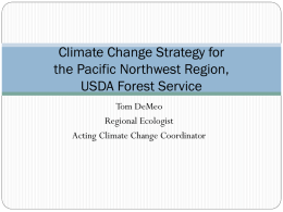 Climate Change Strategy for the Pacific Northwest