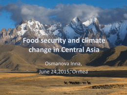 Food security and climate change in mountain areas of Central Asia
