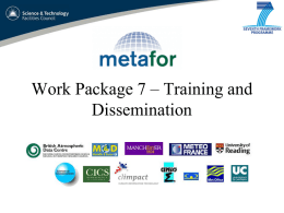 WP7 – Training and Dissemination