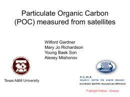 Particulate Organic Carbon (POC) measured from satellites