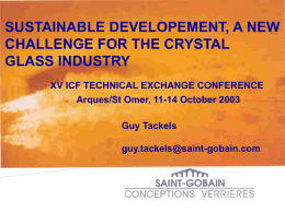 Sustainable Development, a New Challenge for the Crystal Glass