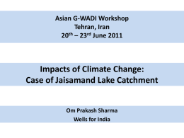 Impacts of climate changes, case of Jaisamand - Asian G-WADI