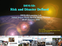 Risk and Disaster Defined