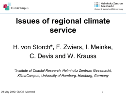 Regional climate service