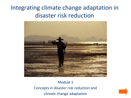 Disaster risk reduction