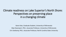Climate readiness on Lake Superior*s North Shore: Perspectives on