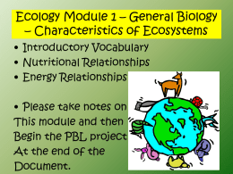 Ecology - Part 1