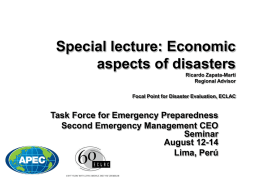 Special lecture: Economic aspects of disasters Ricardo
