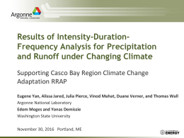 Summary: Intensity, Duration, Frequency (IDF)