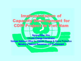 Implementation of Capacity Development for CDM project in