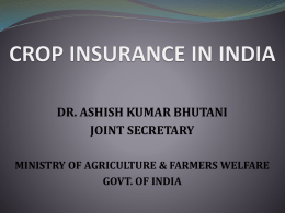 State of agricultural insurance: experiences and challenges in