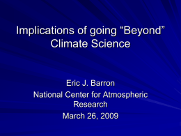 Beyond *climate* Science - Earth Observing Laboratory