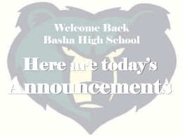 Here are today`s Announcements