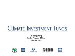 Investment Plans - International Fund for China`s Environment
