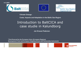 Climate Change: Impacts, Costs and Adaptation in the Baltic Sea