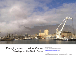 Emerging research on Low Carbon Development in South Africa