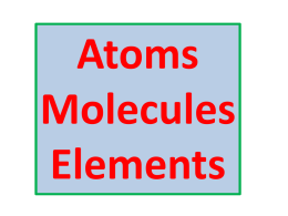 atoms and molecules