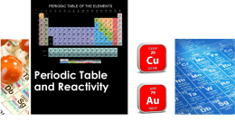 Periodic table and Reactivity