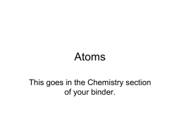 An atom is the smallest particle of an element that has the chemical