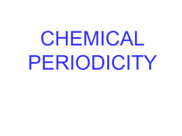 CHEMICAL PERIODICITY