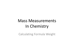 Formula Weight (Molar Mass)