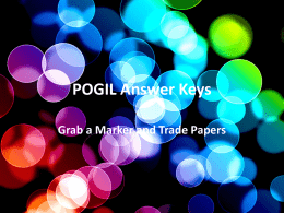 POGIL Answer Keys Grab a Marker and Trade Papers