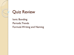 Ionic Bonding Quiz