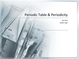 Trends of the Periodic Table