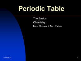 Periodic Table - Mrs. Sousa`s Science Site