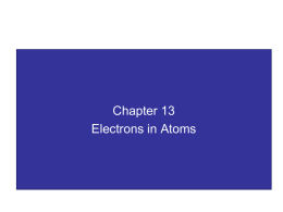 Chapter 13 Electrons in Atoms