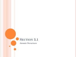 SECTION 3.1 Atomic Structure