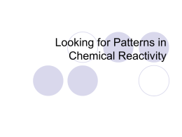 Looking for Patterns in Chemical Reactivity