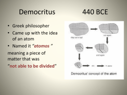 Democritus 440 BCE